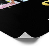 卒業式K-12フォトコラージュ黒モダン金ゴールド ポスター (角)