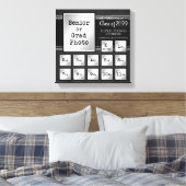 卒業式K-12写真黒&シルバー記念 キャンバスプリント (インサイチュ (寝室))