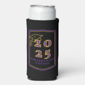 卒業式Koozie – ブラック スリム缶クーラー (Seltzer正面)