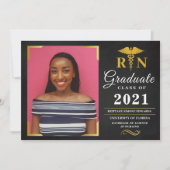 卒業式RN発表写真カード招待状 招待状 (正面)