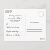 卒業式RSVP招待状モダンミニマリストホワイト ポストカード (裏面)