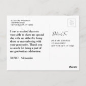 卒業式Thank Youフォトカード ポストカード (裏面)