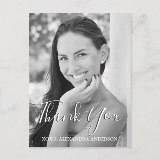 卒業式Thank Youフォトカード ポストカード (正面)