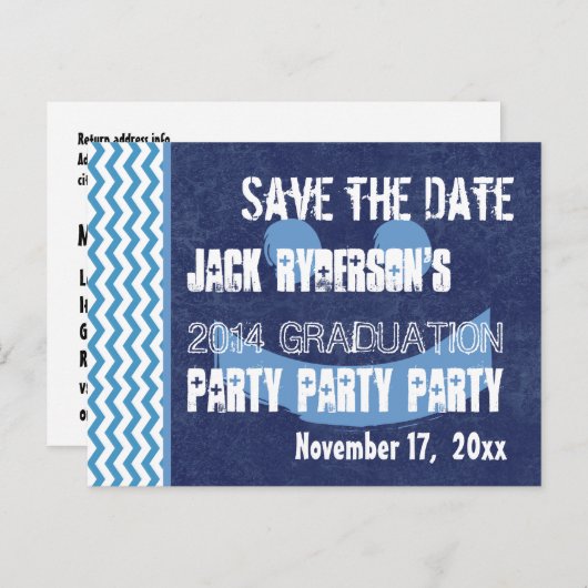 卒業式V10P任意のモダン年を保存 案内ポストカード (正面/裏面)