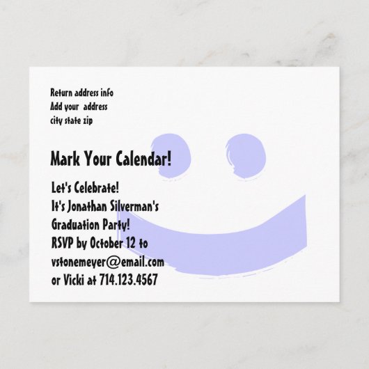 卒業式V10P任意のモダン年を保存 案内ポストカード (裏面)