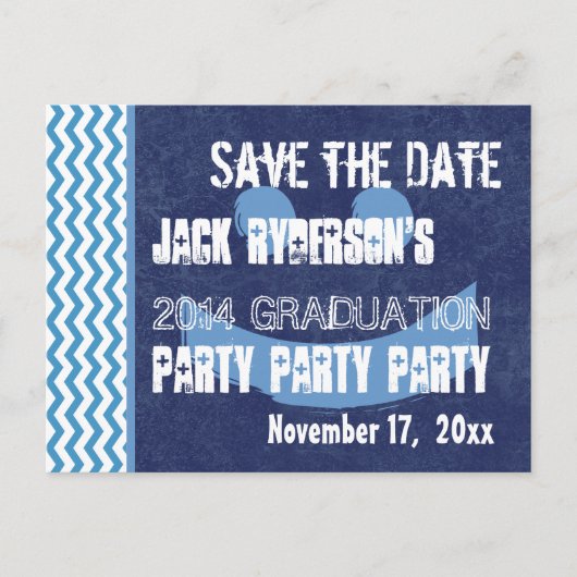 卒業式V10P任意のモダン年を保存 案内ポストカード (正面)