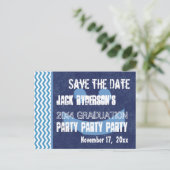 卒業式V10P任意のモダン年を保存 案内ポストカード (スタンド正面)