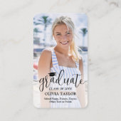 卒業式WebサイトQRコードモダン卒業写真 エンクロージャーカード (裏面)