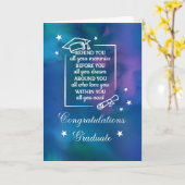 卒業引用文オンブルーウォーター色 カード (黄色い花)