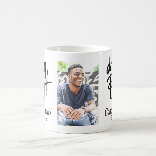 卒業引用文ドリームビッカスタムク写真付き コーヒーマグカップ (中央)