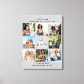 卒業引用文8 Photo Collage モノグラムの Gray キャンバスプリント (正面)