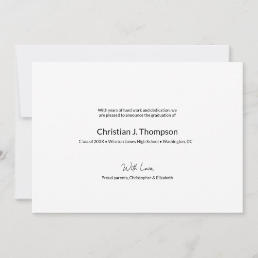 卒業当時と現在の高校卒業写真 案内状 (裏面)