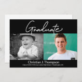 卒業当時と現在の高校卒業写真 案内状 (正面/裏面)