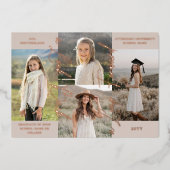 卒業後と今の写真コラージュのお知らせ 箔招待状 (正面)