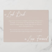 卒業後と今の写真コラージュのお知らせ 箔招待状 (裏面)