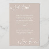 卒業後と今の写真コラージュのお知らせ 箔招待状 (裏面)