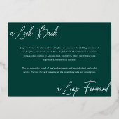 卒業後と今の写真コラージュのお知らせ 箔招待状 (裏面)