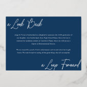 卒業後と今の写真コラージュのお知らせ 箔招待状 (裏面)