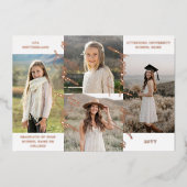 卒業後と今の写真コラージュのお知らせ 箔招待状 (正面)