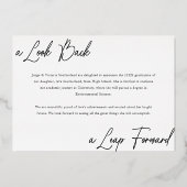 卒業後と今の写真コラージュのお知らせ 箔招待状 (裏面)