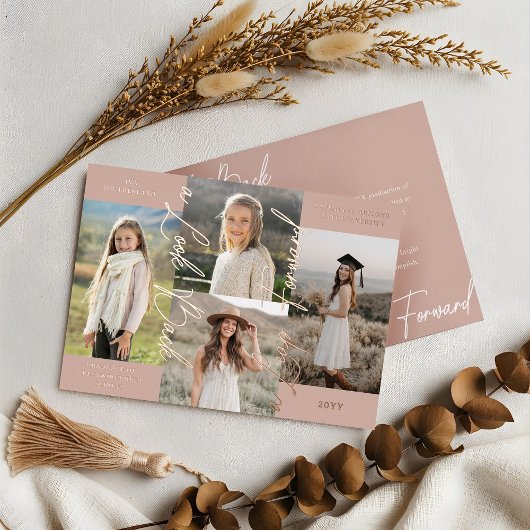 卒業後と今の写真コラージュのお知らせ 箔招待状