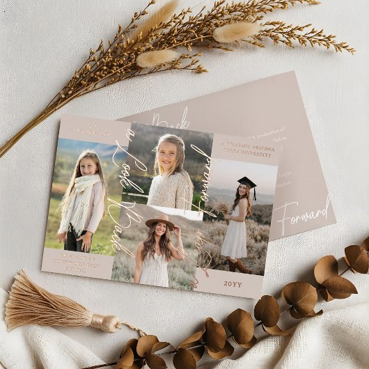 卒業後と今の写真コラージュのお知らせ 箔招待状