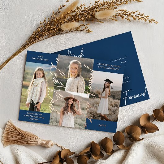 卒業後と今の写真コラージュのお知らせ 箔招待状