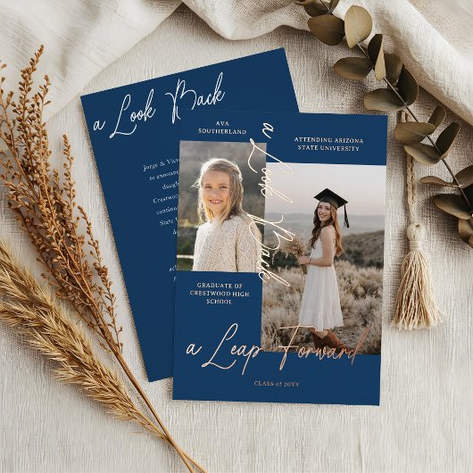 卒業後と今の写真コラージュのお知らせ 箔招待状