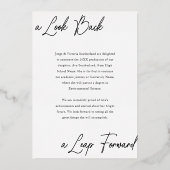 卒業後と今の写真コラージュのお知らせ 箔招待状 (裏面)