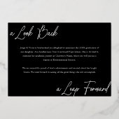 卒業後と今の写真コラージュのお知らせ 箔招待状 (裏面)