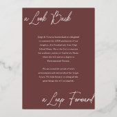 卒業後と今の写真コラージュのお知らせ 箔招待状 (裏面)