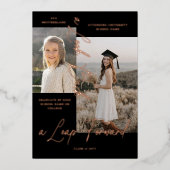 卒業後と今の写真コラージュのお知らせ 箔招待状 (正面)