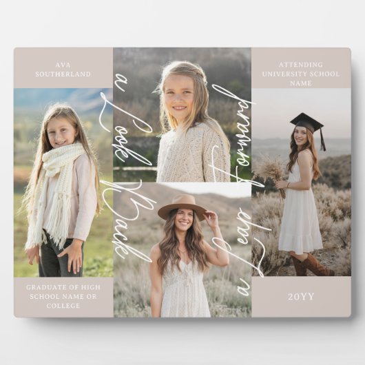 卒業後と今の卒業写真コラージュ記念ファイル フォトプラーク (正面)