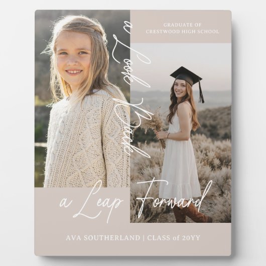 卒業後と今の卒業写真コラージュ記念ファイル フォトプラーク (正面)