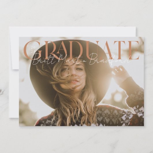 卒業後にミュートされたセリフ写真の卒業 案内状 (正面)