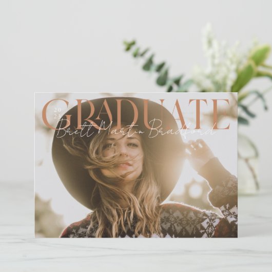 卒業後にミュートされたセリフ写真の卒業 案内状 (スタンド正面)