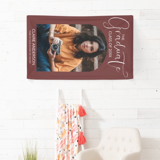 卒業後のアーチ写真卒業 横断幕 (インサイチュ)