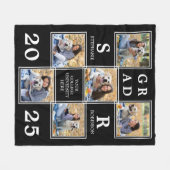 卒業後のパーソナライズされた写ユニーク真コラージュ フリースブランケット (正面(横))