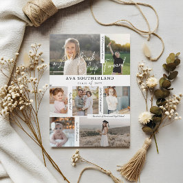 卒業後の写真コラージュとハイライト 案内状