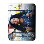 卒業後の写真 – 白いプリントとフェード マグネット (縦)