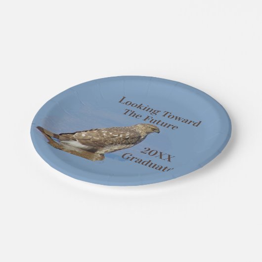 卒業後の将来を決定するホーク写真卒業 ペーパープレート (アングル)