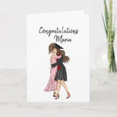 卒業後の挨拶を抱きしめる母 カード (正面)