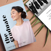 卒業後の黒はっきりした文字2枚の写真卒業 案内状