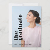 卒業後の黒はっきりした文字2枚の写真卒業 案内状 (正面)