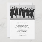 卒業後の黒はっきりした文字2枚の写真卒業 案内状 (裏面)