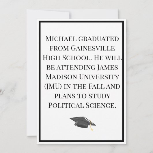 卒業後は卒業2写真年はっきりした卒業 招待状 (裏面)