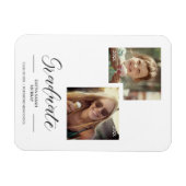 卒業後は卒業2枚の写真カスタムスクリプト マグネット (横)