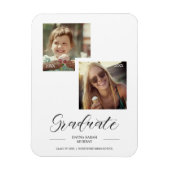 卒業後は卒業2枚の写真カスタムスクリプト マグネット (縦)