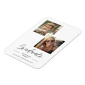 卒業後は卒業2枚の写真カスタムスクリプト マグネット (左側)