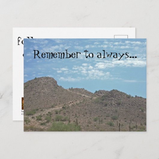 卒業後を追自分の道の砂漠ハイキング ポストカード (正面/裏面)